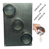 Set 3 Especiero Salero Pimentero Acero Inox Imantado + Base 