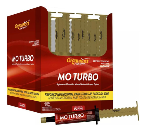 Caixa 12 Un. Mo Turbo Suplemento P/ Equinos 56ml - Organnact