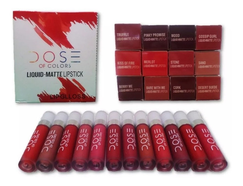 12 Labiales Dose Of Colors Mayoreo