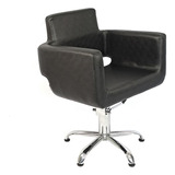 Silla Sillón Hidráulico Giratorio Barbería Estetica B106 Color Negro Forma De La Base Cuadrada Tipo De Respaldo Fijo