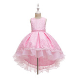 Elegante Vestido Rosa Para Fiesta De Cumpleaños Para Niñas