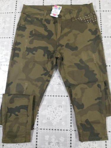 Jean Motivi Camuflado Elastizado Tachas T:36 Envió Gratis