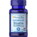 Puritans Pride Biotina 10000mcg 100 Cápsulas Gelatinosas