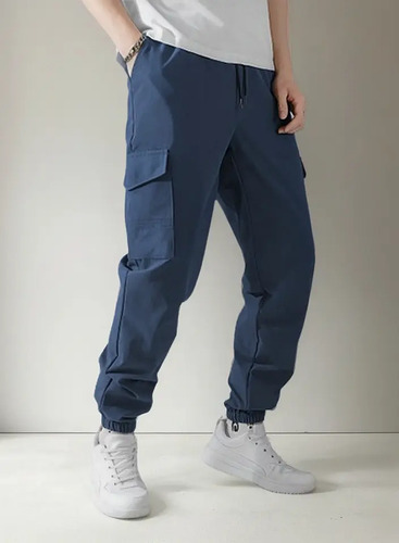 Pantalón Jogger Cargo Casual De Twill De Algodón Para Hombre | MercadoLibre