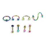 Piercing Arco Iris Orgullo Gay Lgbt X 8 Piezas