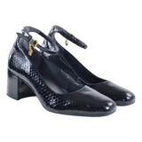 Sapato Scarpin Feminino Usaflex Al2702001  Croco Com Fi