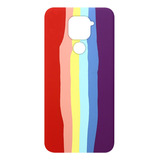 Capa Silicone Aveludada Arco-íris Para Redmi Note 9 6.53