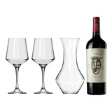 Set Vino Otro Loco Mas + 2 Copas Brunello 490ml + Decantador