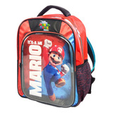 Mochila Back Pack Escolar De Primaria The Super Mario Bros Movie En 3d Hardshell Color Rojo