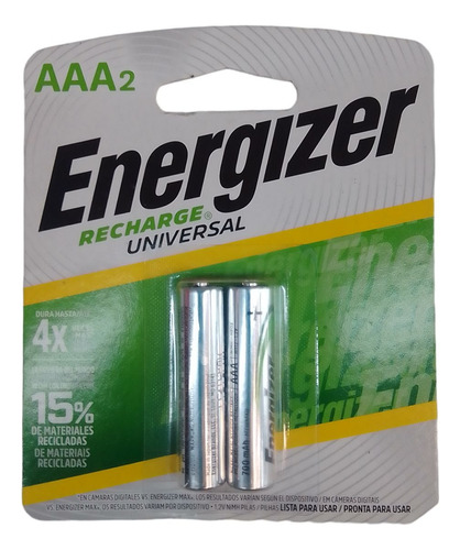 Energyzer Aaa Recharge Recargable Pack X 2 Origen. Japon