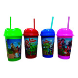 Vaso Pitillo Infantil La Granja Zenón  X12 Unidades