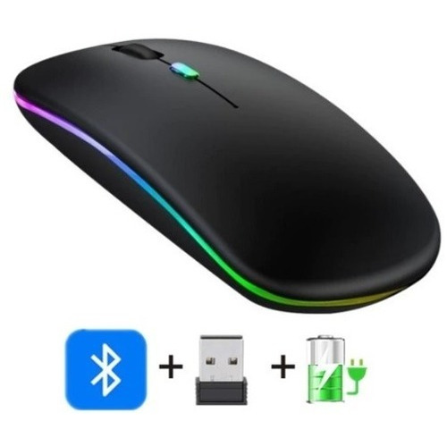 Mouse Ratón Recargable Inalámbrico Y Bluetooth Led Gaming