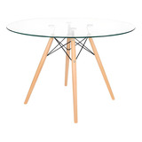 Mesa De Comedor Eames 100cm Redonda Vidrio