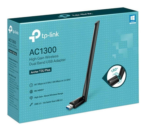 Adaptador Usb Wifi Tp-link Archer T3u Plus Banda Dual Ac1300
