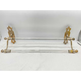 Toallero Doble De Pared En Bronce Y Cristal