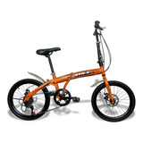 Bicicleta Aro 20 Dobrável Plegable Pliage 7v Freios A Disco Cor Laranja