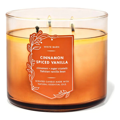 Bath And Body Works - Vela Grande 3 Mechas Color Café Fragancia Cinnamon Spiced Vanilla | Meses sin interés