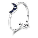 Anillo Plata Fina 925 Luna Azul Ajustable / Todojoyas