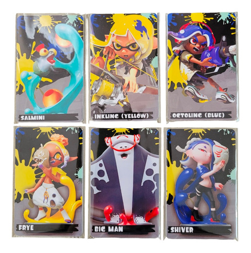 Splatoon 3 Tarjetas Amiibo Frye, Shiver, Bigman,  6 Tarjetas