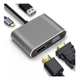 Adaptador Multi-puerto Usb Tipo C Dock Hub 4 En 1 Vga-hdmi-c