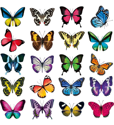 40 Adhesivos De Mariposa Ventana Anticolisión Evitar G...