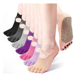 7 Pares De Calcetines De Yoga Para Mujer Con Punta Completa,