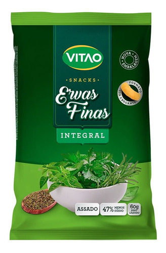 Snacks Integral Sem Glúten De Ervas Finas 60g - Vitao