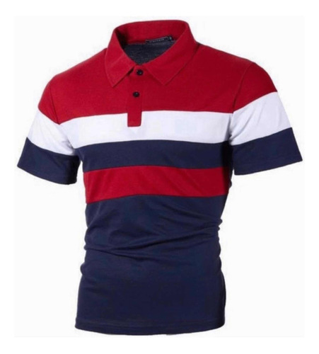 Playera Hombre Polo Casual Calidad Moda Combinación Franja G