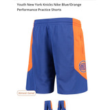 Nike Nba Short Knicks Mediano Azul Naranja Basquetball