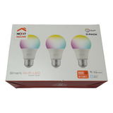 Ampolletas Nexxt Smart Wifi Led Color Bulb 3 Pack