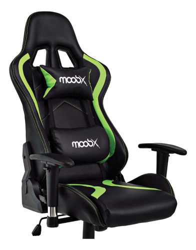 Cadeira Gamer Moob Thunder Reclinável 180º  preto/verde