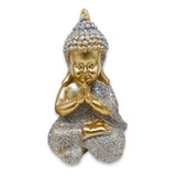 Baby Buda Tailandês Rezando Buda Orando Brilhante 10 Cm