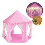 Carpa Gazebo Niñas Interior Exterior Con 2 Luces Guirnalda