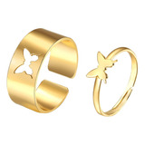 Gilieyer Anillos De Mariposa Para Mujer, Anillos A Juego Par