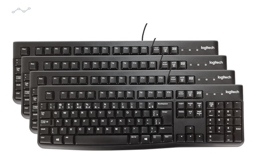 Kit 4 Teclado Sem Multimidia Apoio Altura Padrão Escritório 