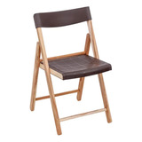 Cadeira De Madeira Teca Com Encosto E Assento Marrom Potenza