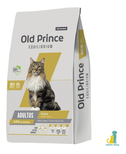 Alimento Old Prince Equilibrium Adults Urinary Care Para Gato Adulto Sabor Pollo Y Arroz En Bolsa De 7.5kg