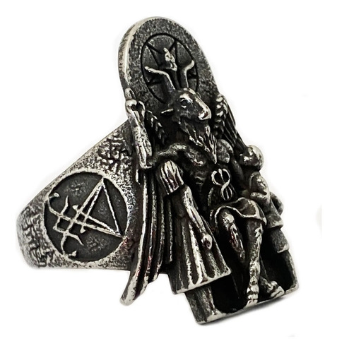 Anillo Satan Sigilo De Lucifer Pentagrama Acero Inoxidable