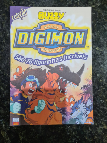 Album Físico De Figurinhas Buzzy Digimon Incompleto 