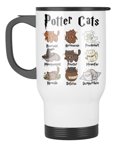 Taza Mug Termica Harry Potter Gatos