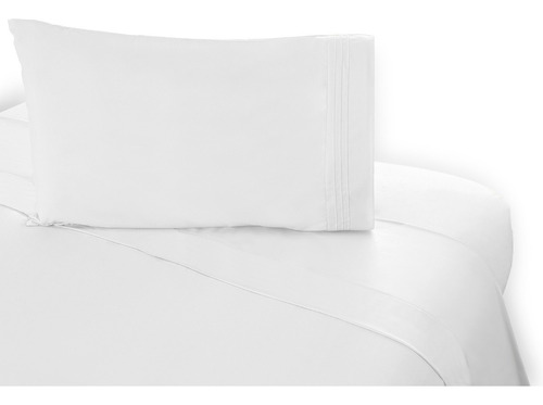 Sábana Microfibra Ultra Suave Queen, Color Blanca. Dormireal