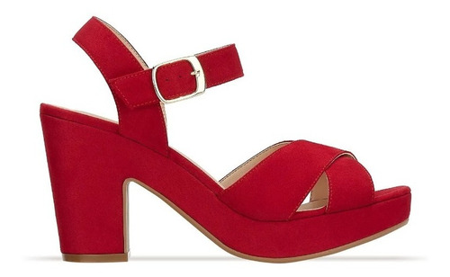 Zapatilla Andrea Dama Look Gamuza Rojo 2503 And22  