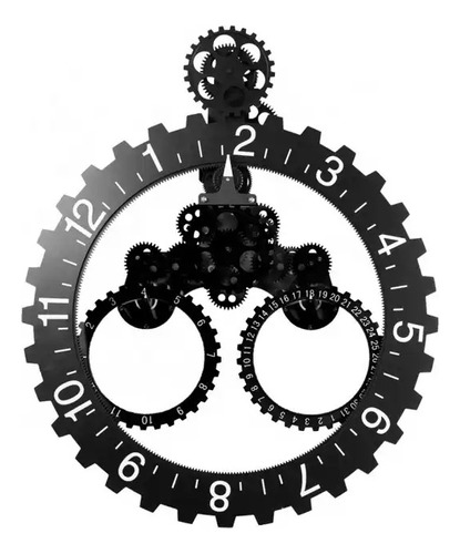 Reloj Pared Mecanico Movimiento Engranajes 3d Rueda Piñon