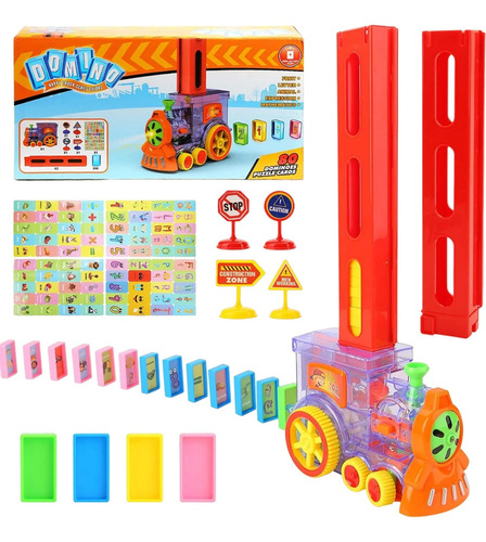 Tren Juguete Dominó Automático Juego Para Niños Y Niñas Personaje Tren Domino