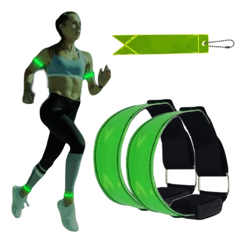 2 Pulsera Led Correr Luz Reflejante Banda Accesorio Deporte