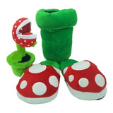 Pantufla Planta Carnívora Estuche Super Mario Bros + Peluche