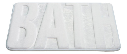 Alfombra Baño Microfibra Antideslizante Absorbente Ducha Color Blanco Bath
