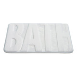 Alfombra Baño Microfibra Antideslizante Absorbente Ducha Color Blanco Bath