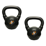 Par De Pesas Rusa Kettlebell Pvc 5kg Funcional Gym Gimnasio Color Negro