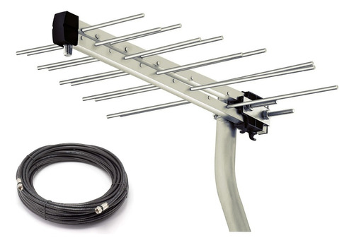 Kit Antena Tda Tv Digital Hd Alta Ganancia + Cable